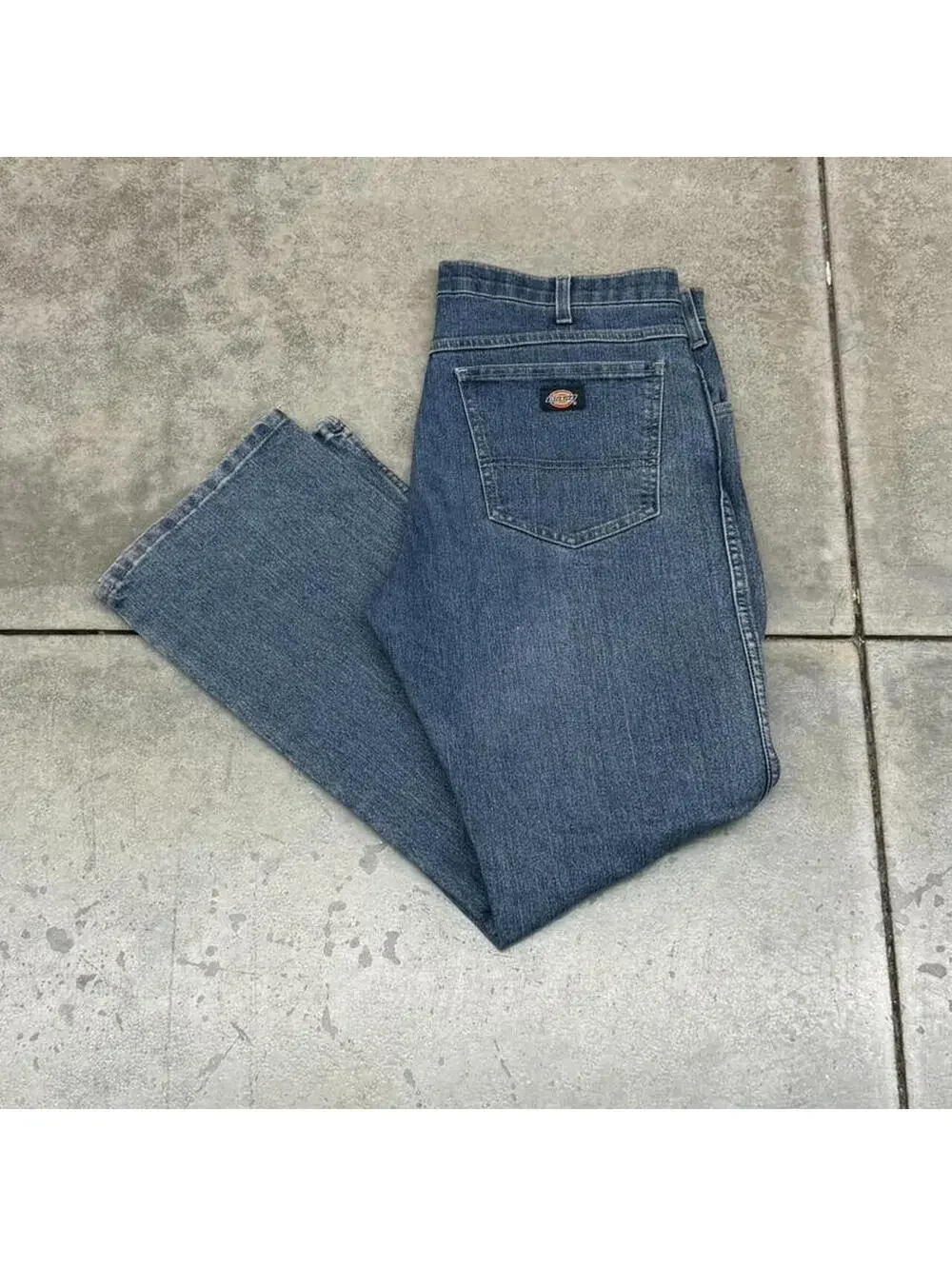 vintage dickies relaxed baggy fit dark blue jeans size 34 x 30